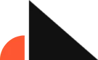 Elemento gráfico de Galicia IT con formas triangulares en negro y curva naranja.